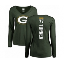 Football Women's Green Bay Packers #77 Billy Turner Green Backer Long Sleeve T-Shirt