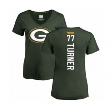 Football Women's Green Bay Packers #77 Billy Turner Green Backer T-Shirt
