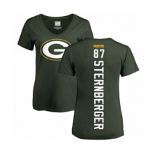 Football Women's Green Bay Packers #87 Jace Sternberger Green Backer T-Shirt