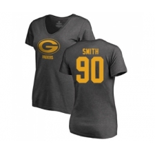 Football Women's Green Bay Packers #90 Za'Darius Smith Ash One Color T-Shirt