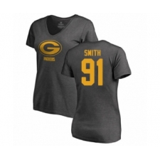 Football Women's Green Bay Packers #91 Preston Smith Ash One Color T-Shirt