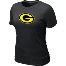 Green Bay Packers Women's Neon Logo Charcoal NFL T-Shirt - Black