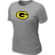 Green Bay Packers Women's Neon Logo Charcoal NFL T-Shirt - Grey