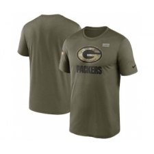 Men's Green Bay Packers Football Olive 2021 Salute To Service Legend Performance T-Shirt