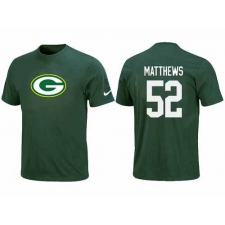 Nike Green Bay Packers #52 Clay Matthews Name & Number NFL T-Shirt - Green