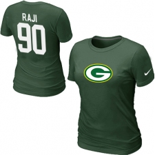 Nike Green Bay Packers #90 B.J. Raji Name & Number Women's NFL T-Shirt - Green