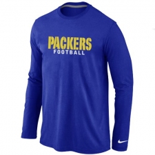 Nike Green Bay Packers Authentic Font Long Sleeve NFL T-Shirt - Blue