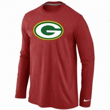 Nike Green Bay Packers Team Logo Long Sleeve NFL T-Shirt - Red