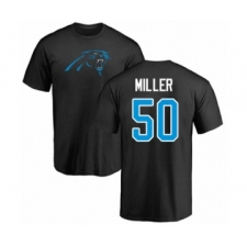 Football Carolina Panthers #50 Christian Miller Black Name & Number Logo T-Shirt
