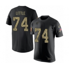 Football Men's Carolina Panthers #74 Greg Little Black Camo Salute to Service T-Shirt