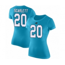 Football Women's Carolina Panthers #20 Jordan Scarlett Blue Rush Pride Name & Number T-Shirt