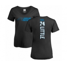 Football Women's Carolina Panthers #74 Greg Little Black Backer T-Shirt