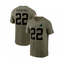 Men's Carolina Panthers #22 Christian McCaffrey 2022 Olive Salute to Service T-Shirt