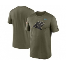 Men's Carolina Panthers Football Olive 2021 Salute To Service Legend Performance T-Shirt