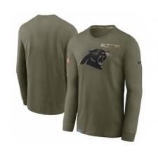 Men's Carolina Panthers Football Olive 2021 Salute To Service Performance Long Sleeve T-Shirt