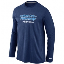 Nike Carolina Panthers Authentic Font Long Sleeve NFL T-Shirt - Dark Blue