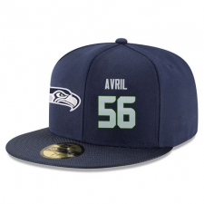 NFL Seattle Seahawks #56 Cliff Avril Stitched Snapback Adjustable Player Hat - Navy/Grey