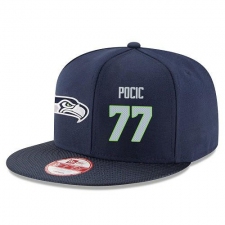 NFL Seattle Seahawks #77 Ethan Pocic Stitched Snapback Adjustable Player Hat - Navy/Grey