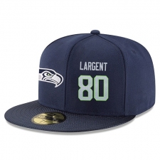 NFL Seattle Seahawks #80 Steve Largent Stitched Snapback Adjustable Player Hat - Navy/Grey