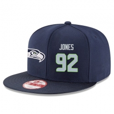 NFL Seattle Seahawks #92 Nazair Jones Stitched Snapback Adjustable Player Hat - Navy/Grey