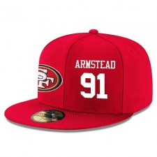 NFL San Francisco 49ers #91 Arik Armstead Stitched Snapback Adjustable Player Hat - Red/White