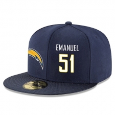NFL Los Angeles Chargers #51 Kyle Emanuel Stitched Snapback Adjustable Player Rush Hat - Navy/White