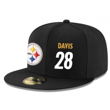 NFL Pittsburgh Steelers #28 Sean Davis Stitched Snapback Adjustable Player Hat - Black/White