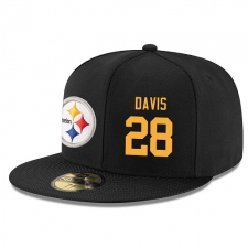 NFL Pittsburgh Steelers #28 Sean Davis Stitched Snapback Adjustable Player Rush Hat - Black/Gold