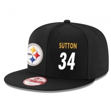 NFL Pittsburgh Steelers #34 Cameron Sutton Stitched Snapback Adjustable Player Hat - Black/White