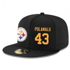NFL Pittsburgh Steelers #43 Troy Polamalu Stitched Snapback Adjustable Player Rush Hat - Black/Gold