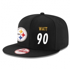 NFL Pittsburgh Steelers #90 T. J. Watt Snapback Adjustable Player Hat - Black/White