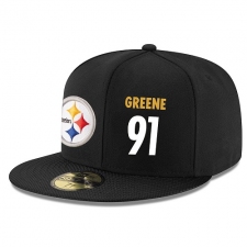 NFL Pittsburgh Steelers #91 Kevin Greene Stitched Snapback Adjustable Player Hat - Black/White