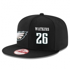 NFL Philadelphia Eagles #26 Jaylen Watkins Stitched Snapback Adjustable Player Hat - Black/White