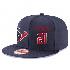 NFL Houston Texans #21 Marcus Gilchrist Stitched Snapback Adjustable Player Rush Hat - Navy/Red