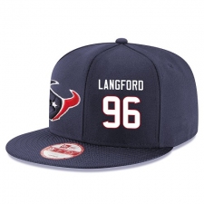 NFL Houston Texans #96 Kendall Langford Stitched Snapback Adjustable Player Hat - Navy/White