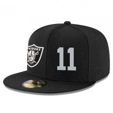 NFL Oakland Raiders #11 Sebastian Janikowski Stitched Snapback Adjustable Player Hat - Black/Silver