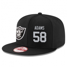 NFL Oakland Raiders #58 Tyrell Adams Stitched Snapback Adjustable Player Hat - Black/Silver