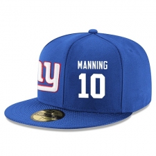 NFL New York Giants #10 Eli Manning Stitched Snapback Adjustable Player Hat - Blue/White
