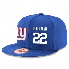 NFL New York Giants #22 Wayne Gallman Stitched Snapback Adjustable Player Hat - Blue/White