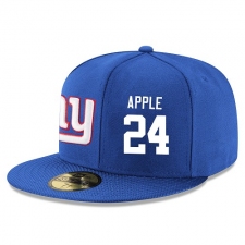 NFL New York Giants #24 Eli Apple Stitched Snapback Adjustable Player Hat - Blue/White