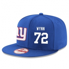 NFL New York Giants #72 Kerry Wynn Stitched Snapback Adjustable Player Hat - Blue/White