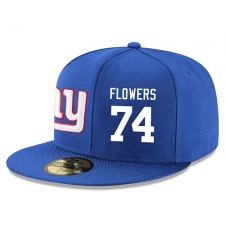 NFL New York Giants #74 Ereck Flowers Stitched Snapback Adjustable Player Hat - Blue/White