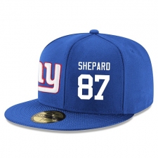 NFL New York Giants #87 Sterling Shepard Stitched Snapback Adjustable Player Hat - Blue/White