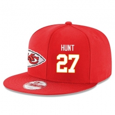 NFL Kansas City Chiefs #27 Kareem Hunt Stitched Snapback Adjustable Player Hat - Red/White
