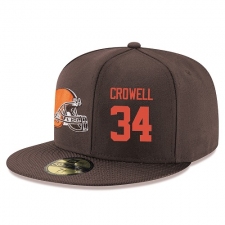 NFL Cleveland Browns #34 Isaiah Crowell Stitched Snapback Adjustable Player Hat - Brown/Orange