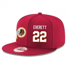 NFL Washington Redskins #22 Deshazor Everett Stitched Snapback Adjustable Player Hat - Red/White