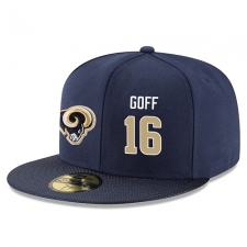 NFL Los Angeles Rams #16 Jared Goff Stitched Snapback Adjustable Player Hat - Navy/Gold