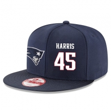 NFL New England Patriots #45 David Harris Stitched Snapback Adjustable Player Hat - Navy/White