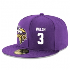 NFL Minnesota Vikings #3 Blair Walsh Stitched Snapback Adjustable Player Hat - Purple/White
