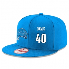 NFL Detroit Lions #40 Jarrad Davis Stitched Snapback Adjustable Player Hat - Blue/White